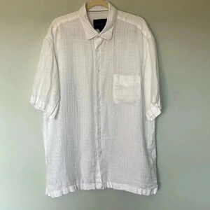 Jos. A. Bank  Reserve 100% linen white textured short sleeves button down shirt